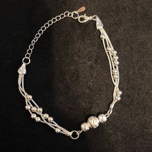 Silver Multi-Strand Beaded Bracelet - Women's Jewelry